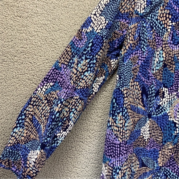 Chicos Multicolor Fine Corduroy Long Sleeve Artsy Button Up Shirt Sz M - Picture 2 of 9